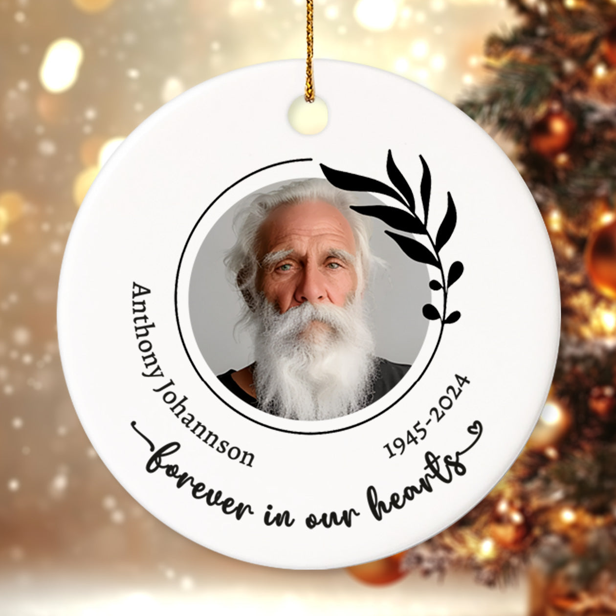 Memorial 7 - Personalized Ceramic Circle Ornament