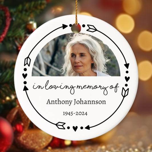 Memorial 8 - Personalized Ceramic Circle Ornament