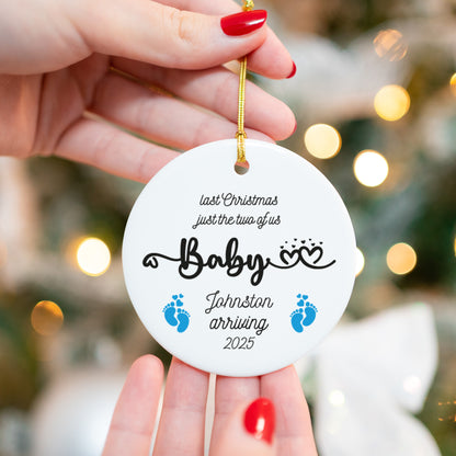 Pregnancy 1 - Personalized Ceramic Circle Ornament