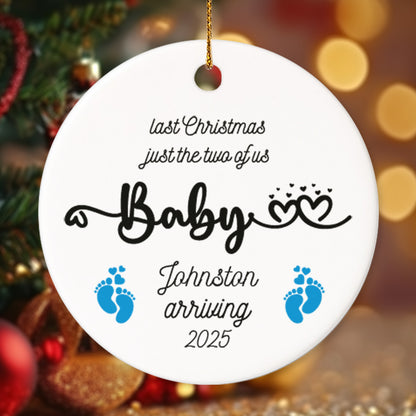 Pregnancy 1 - Personalized Ceramic Circle Ornament