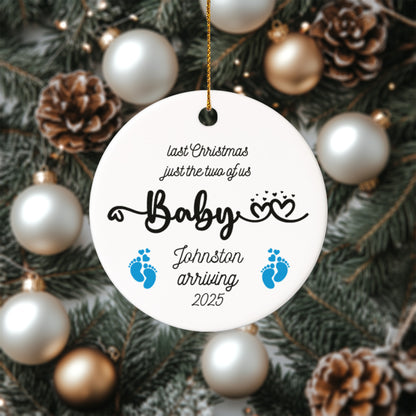 Pregnancy 1 - Personalized Ceramic Circle Ornament