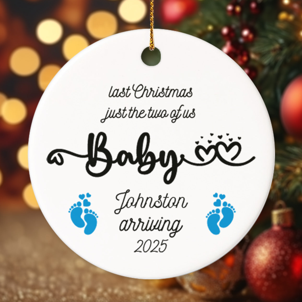 Pregnancy 1 - Personalized Ceramic Circle Ornament