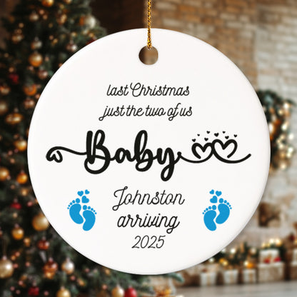 Pregnancy 1 - Personalized Ceramic Circle Ornament