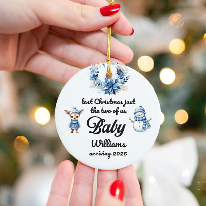 Pregnancy 2 - Personalized Ceramic Circle Ornament