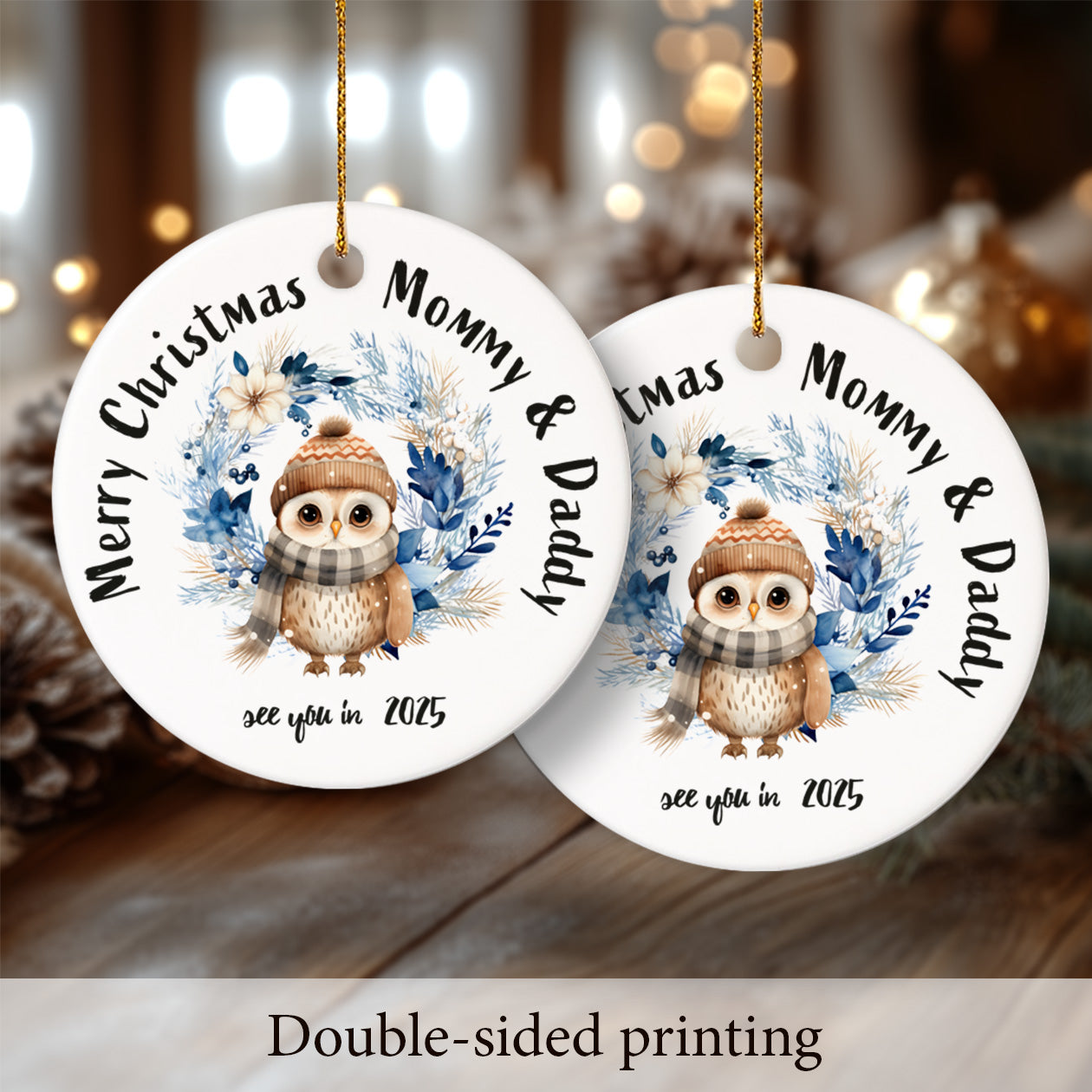 Pregnancy 4 - Personalized Ceramic Circle Ornament