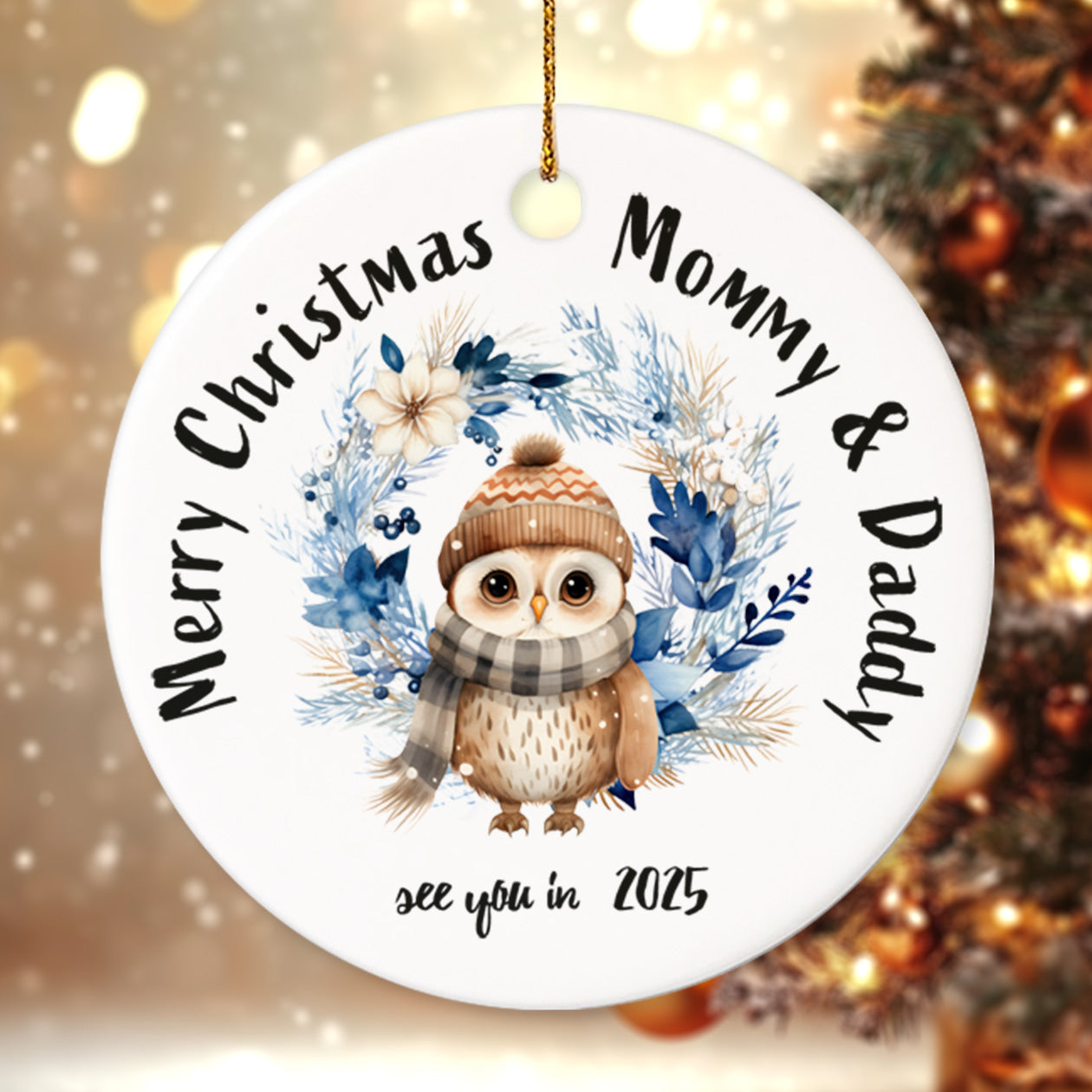 Pregnancy 4 - Personalized Ceramic Circle Ornament