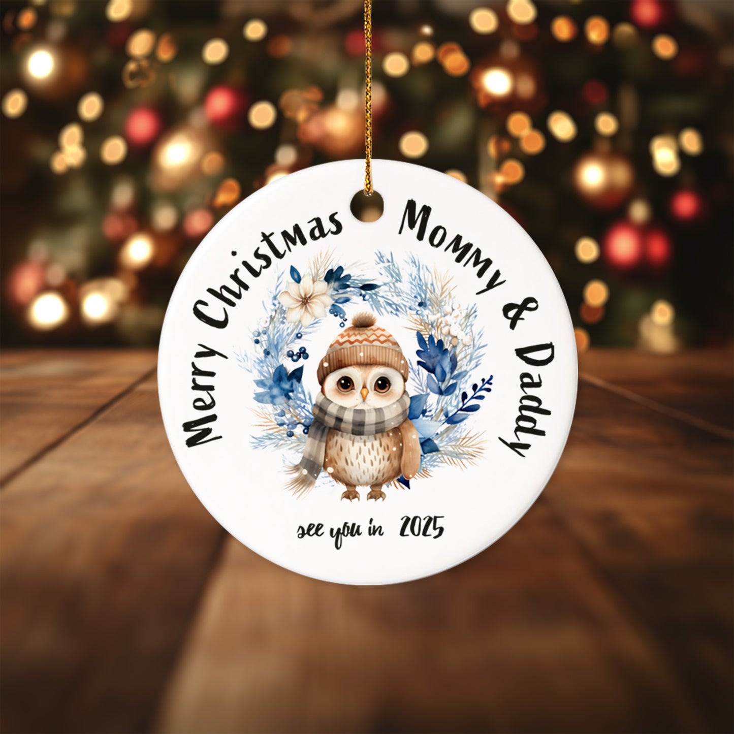 Pregnancy 4 - Personalized Ceramic Circle Ornament