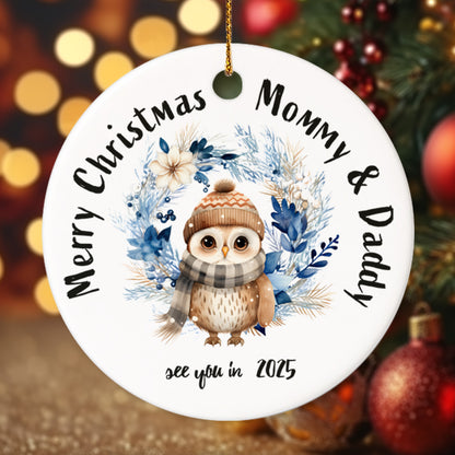 Pregnancy 4 - Personalized Ceramic Circle Ornament