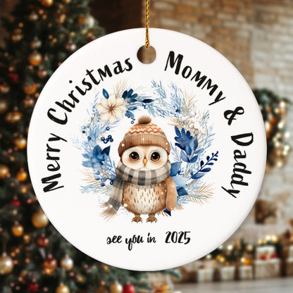 Pregnancy 4 - Personalized Ceramic Circle Ornament