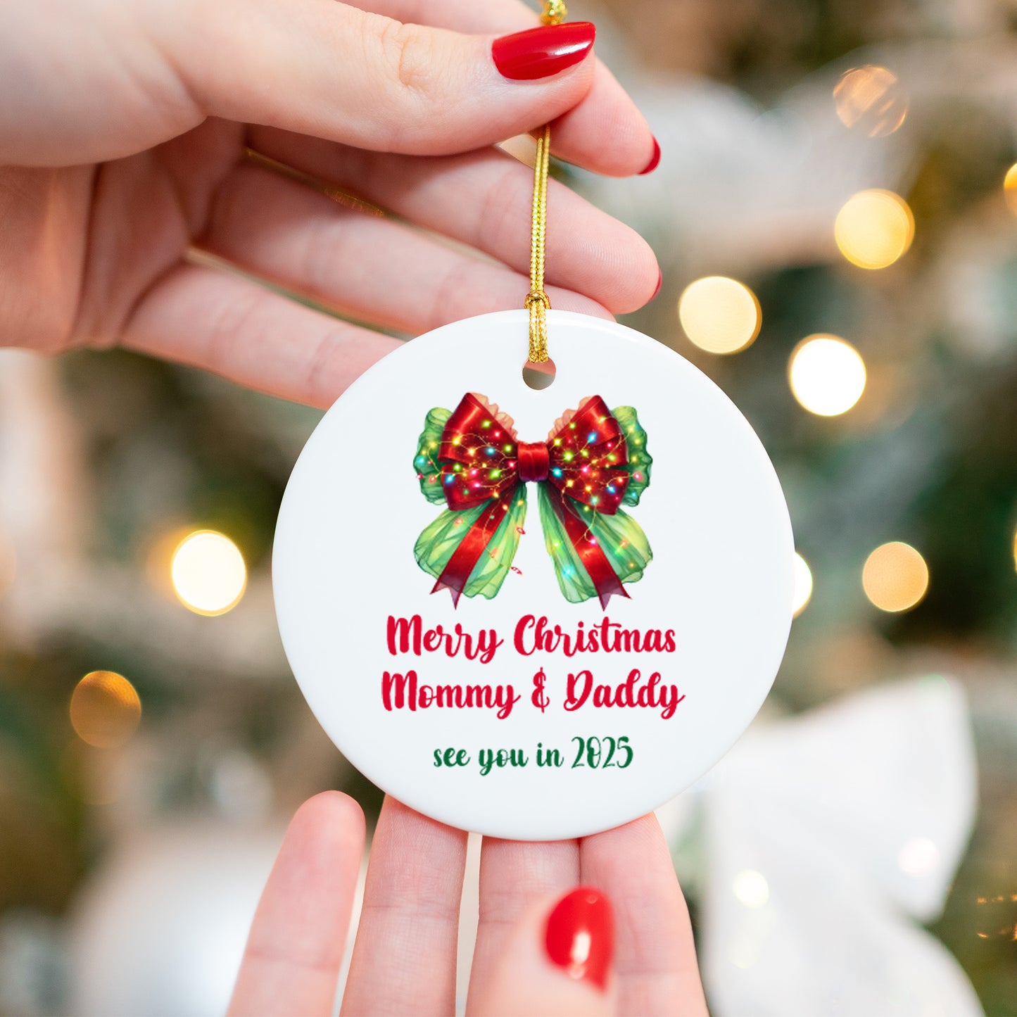 Pregnancy 5 - Personalized Ceramic Circle Ornament